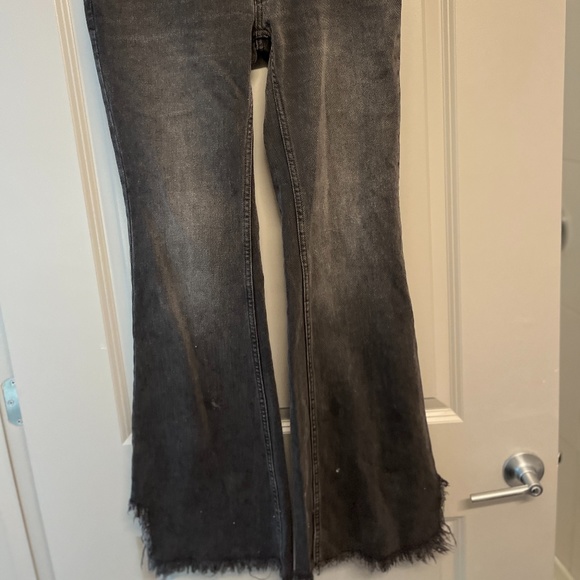 Free people black distressed frayed jeans - Picture 2 of 4
